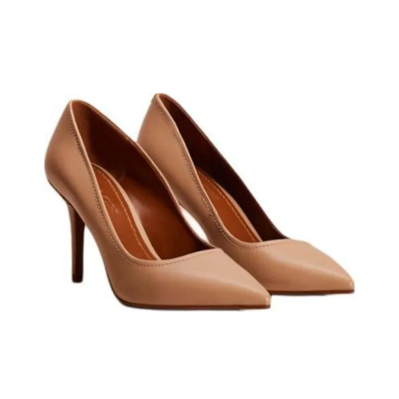 COACH Waverly Slim Heel High Heels 8.2cm Women's Umber-2