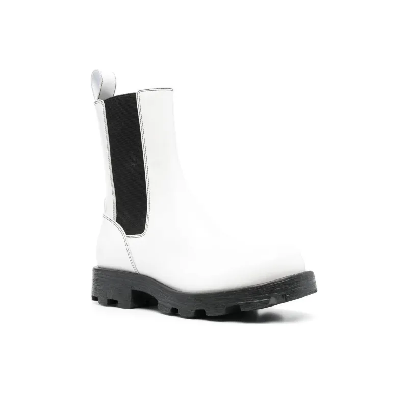 DIESEL Short Chelsea Boots Women's White-3