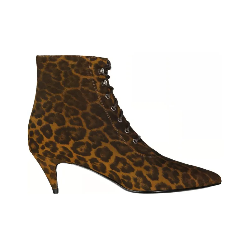 SAINT LAURENT Ankle Boots 5cm Women's Brown-1