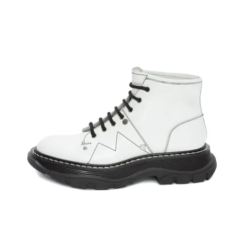 Alexander McQueen Tread Slick Boot 'Ivory Black' Women's