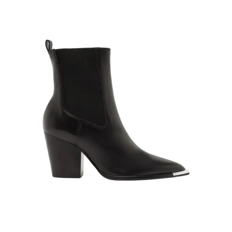 Schutz Western Springsteen Short Chelsea Boots 8.3cm Women's Black-1