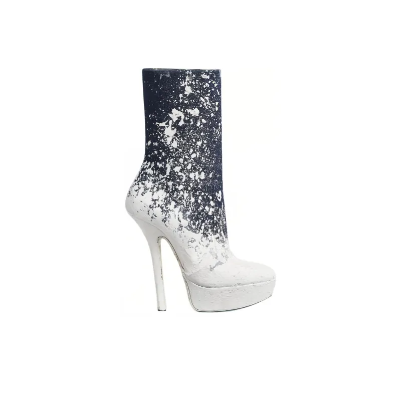 DSQUARED 2 120mm Painterly print Leather Boots Women's-1