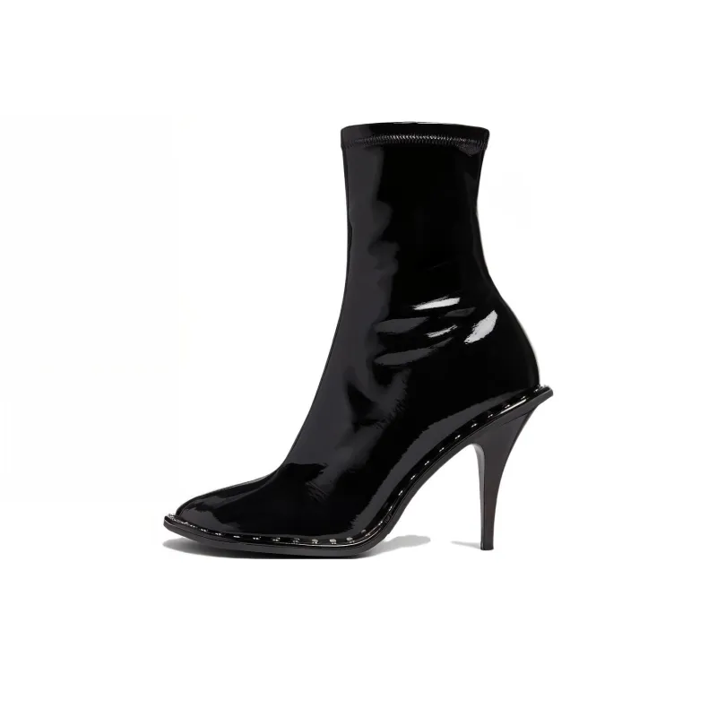 Stella McCartney Ryder Lacquered Ankle Boots-0