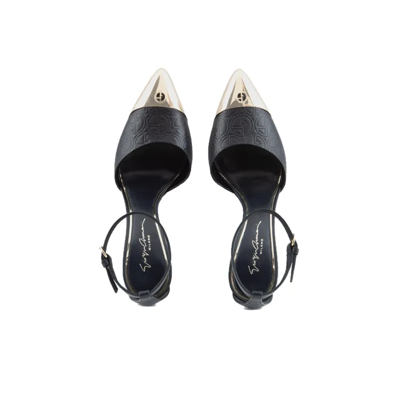 EMPORIO ARMANI D'Orsay Chunky Heel High Heels 10.5cm Women's Black-4