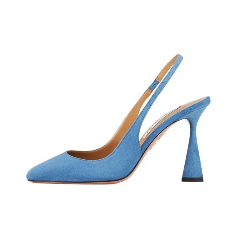 AQUAZZURA Amore Irregular Heel High Heels 9.5cm Women's Blue-0