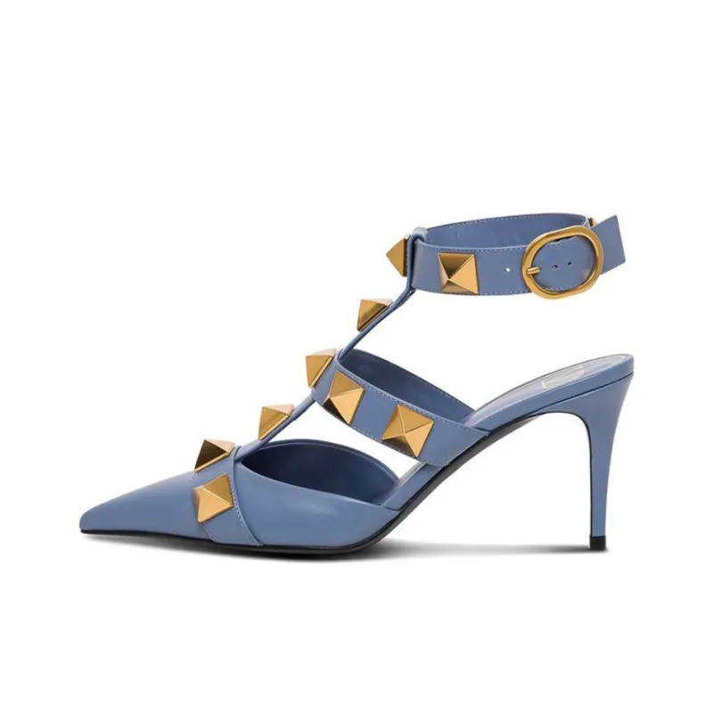 Valentino Slim Heel High Heels 9cm Women's Light Blue-0