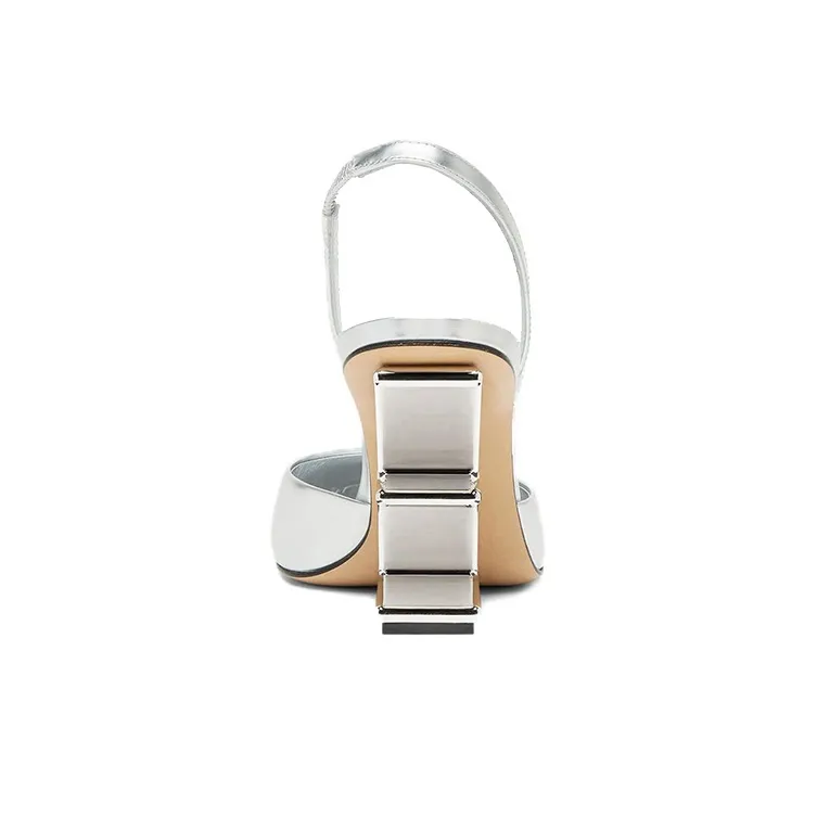 FENDI First High Heels Women's Silver-4