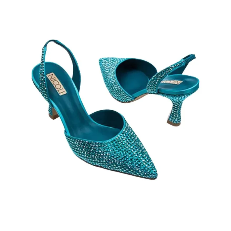 NICOLI Hayley High Heels 8cm Women's Blue-3