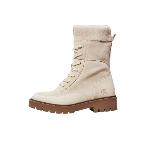 CKJ Logo calvin KLEIN JEANS Ankle Boots 4.1cm Women's Beige