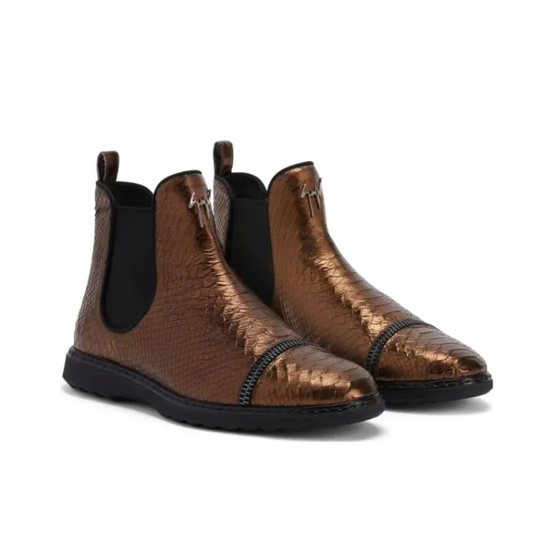 Giuseppe Zanotti Embossed crocodile Leather Ankle Boots-2