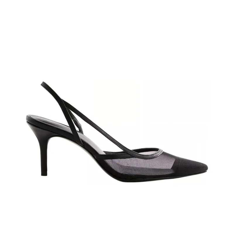 REFORMATION Whitnee Slim Heel High Heels 7.5cm Women's Black-1