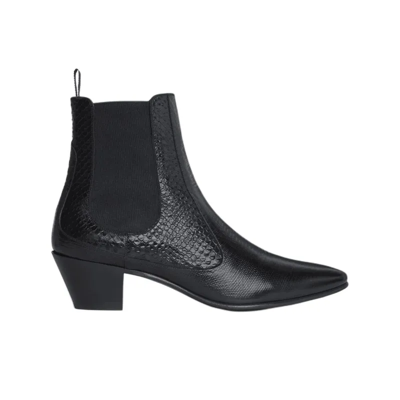 CELINE Hector Short Chelsea Boots 6cm Men's Black-1
