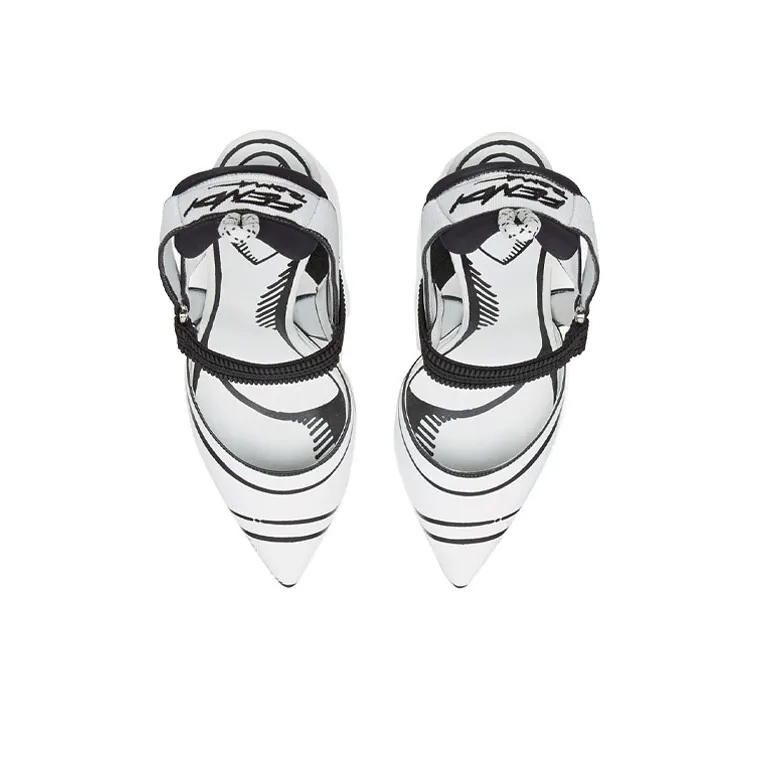FENDI Colibri Slim Heel High Heels Women's White-4