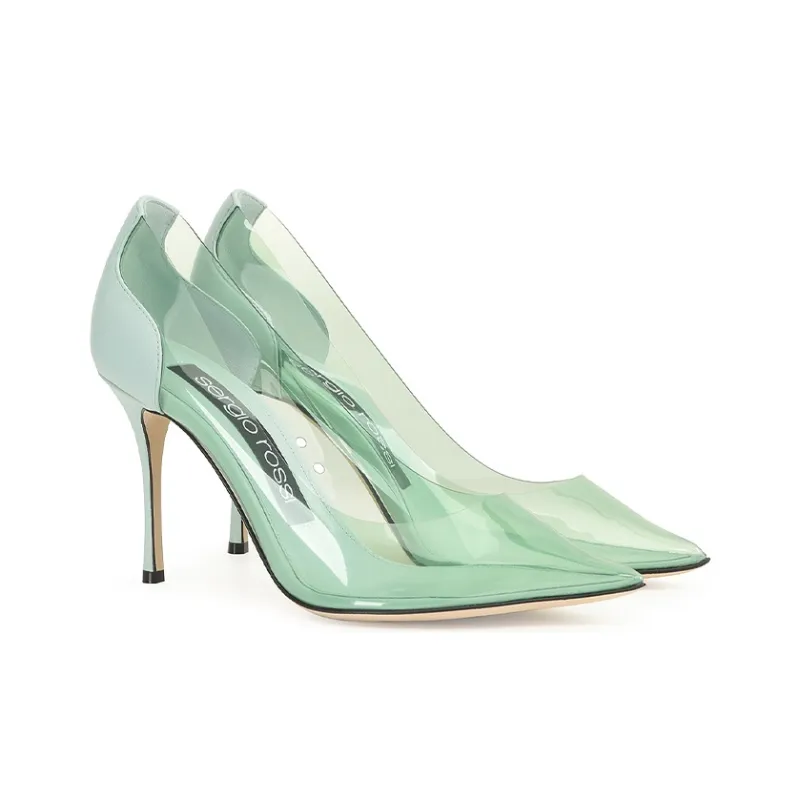 SERGIO ROSSI Slim Heel High Heels 9cm Women's Green-2
