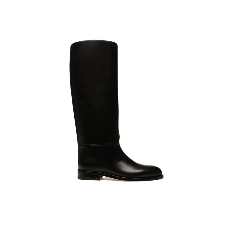 BALLY Hollie Logo-plaque Leather Boots-1