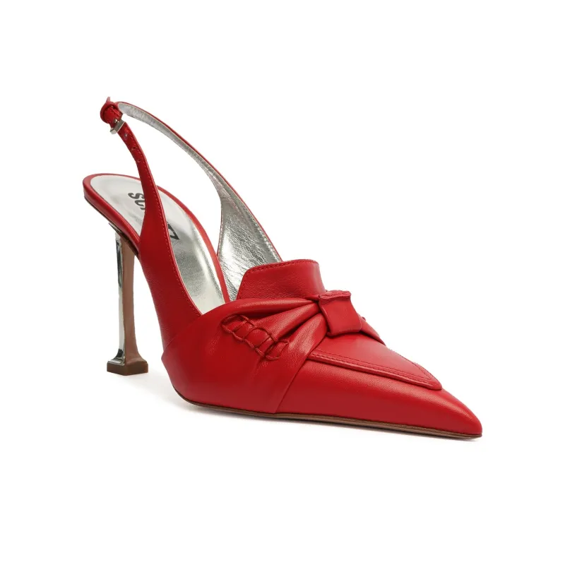 Schutz Fiorella Flared Heel High Heels 10cm Women's Red-2
