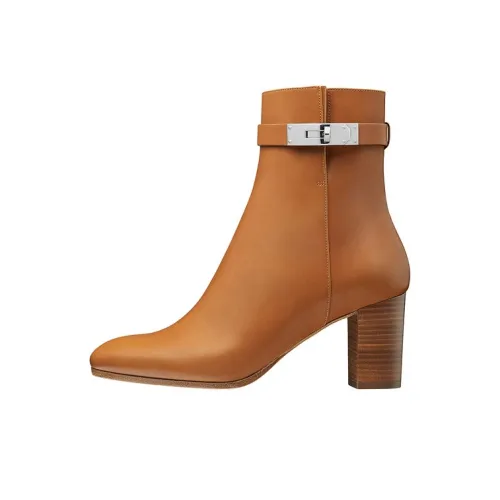 HERMES Saint Germain Ankle Boots 7cm Women's Dark Brown