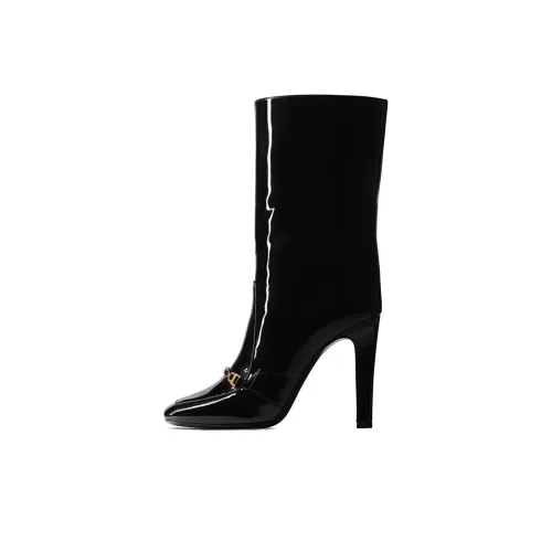 SAINT LAURENT Camden Square-Toe Ankle Boots Women's
