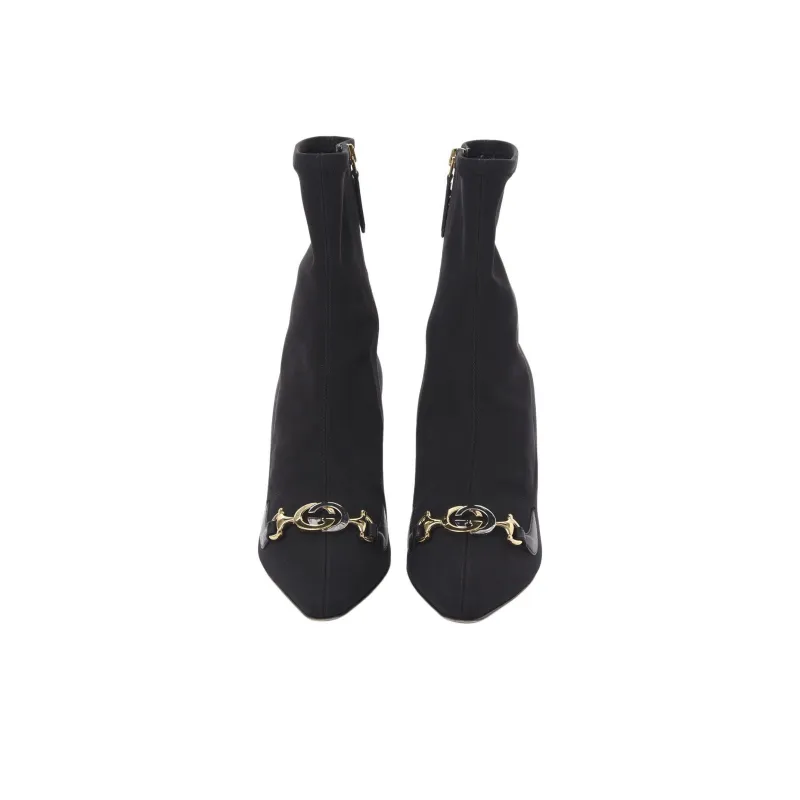 GUCCI Zumi Fashion Ankle Boots 7.5cm Women's Black-4