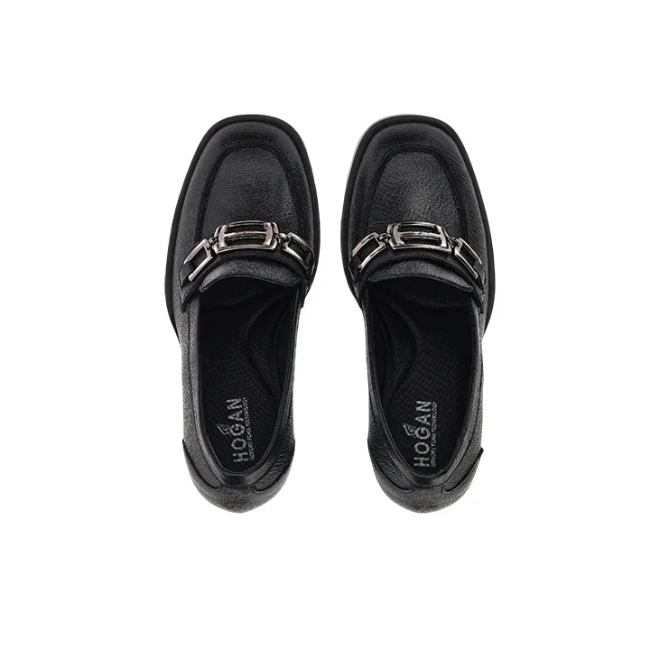 HOGAN H623 Logo-Plaque Loafer Pumps-4
