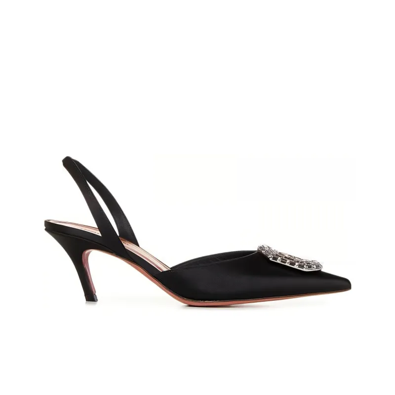 AMINA MUADDI Embellished Pointed Toe Pumps-1