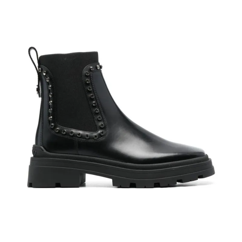Jimmy Choo Veronique Crystal-embellished Leather Boots-1