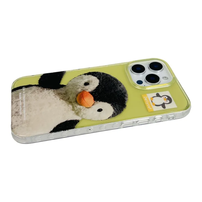 Wei Xin Acrylic Material Waving Penguin Phone Cases Compatible With IPhone 16/15 Pro Max/Apple 13/14 Pro/Max-3