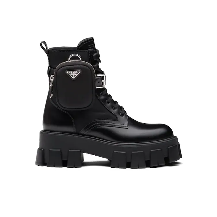 PRADA Monolith Pouch-detail Leather Boots-1