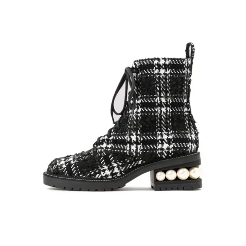 NICHOLAS KIRKWOOD Casati Ankle Boots Medium Heel Women's Black White