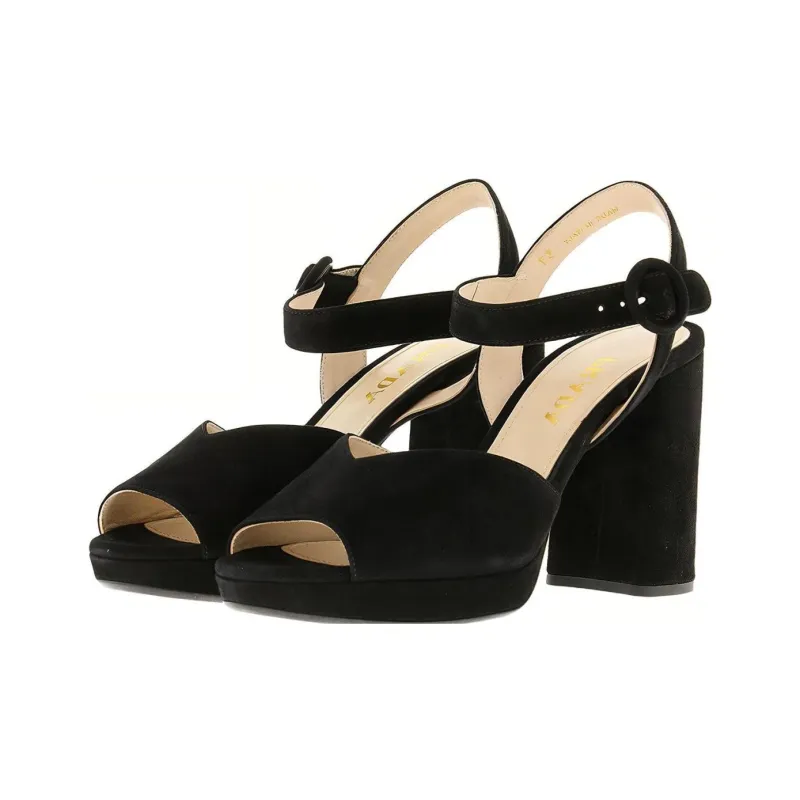 PRADA Chunky Heel One Strap Sandals Women's Black-2