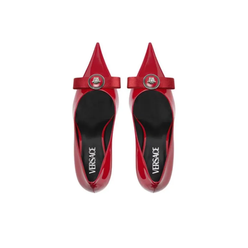 VERSACE Medusa '95 Gianni Slim Heel High Heels 8.5cm Women's Red-3