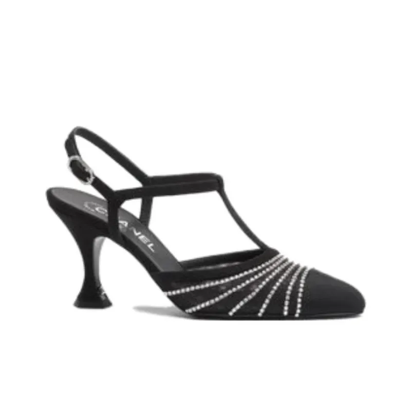 CHANEL Irregular Heel High Heels 8cm Women's Black-1
