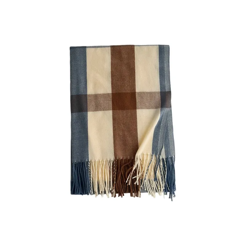 PISHUSHU Faux Cashmere Knit Scarves Unisex-3