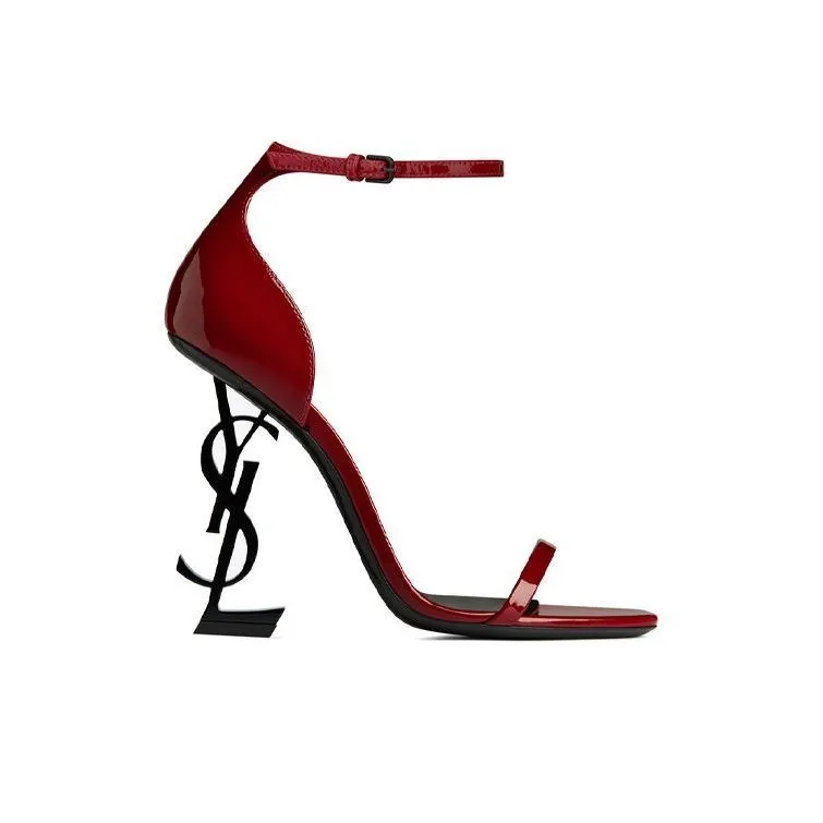 SAINT LAURENT Irregular Heel High Heels Women's Red-2