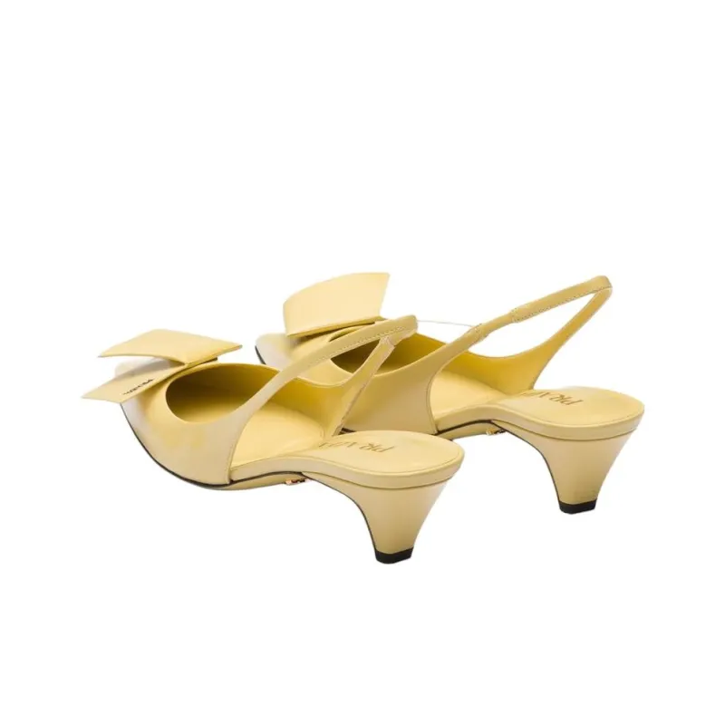 PRADA 45mm Bow-appliqué Slingback Pumps-2