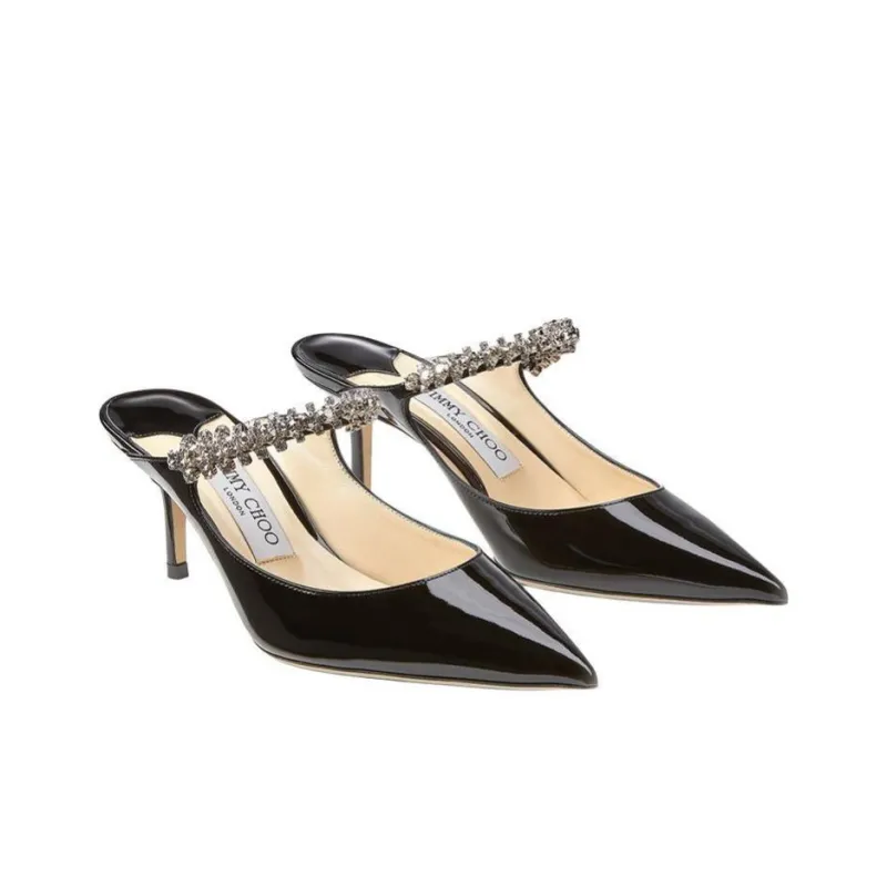 Jimmy Choo Bing 65mm Patent Leather Mules-2