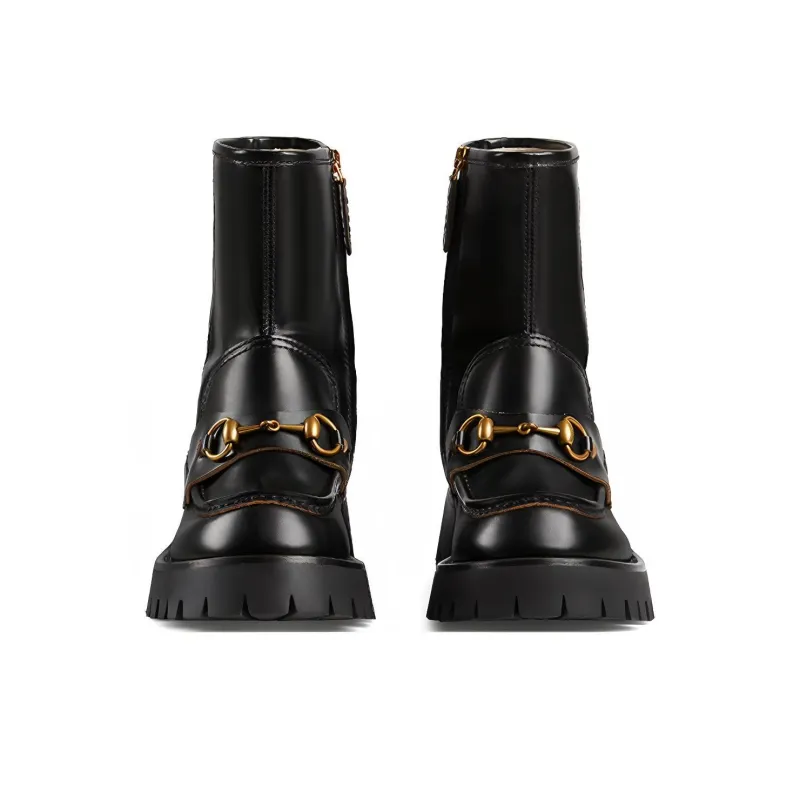 GUCCI Horsebit-embellished Ankle Boots-3
