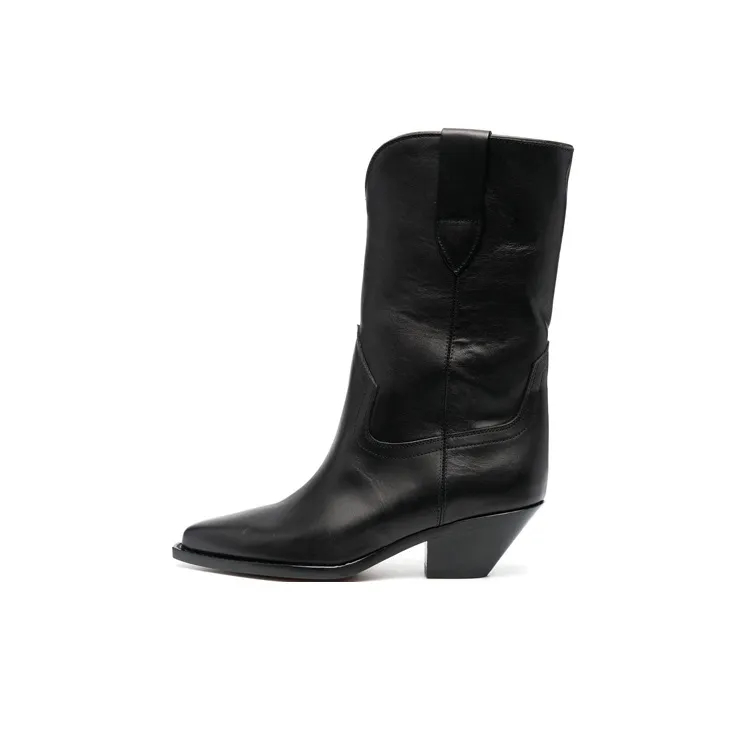 ISABEL MARANT Stud-embellished Leather Cowboy Boots-0