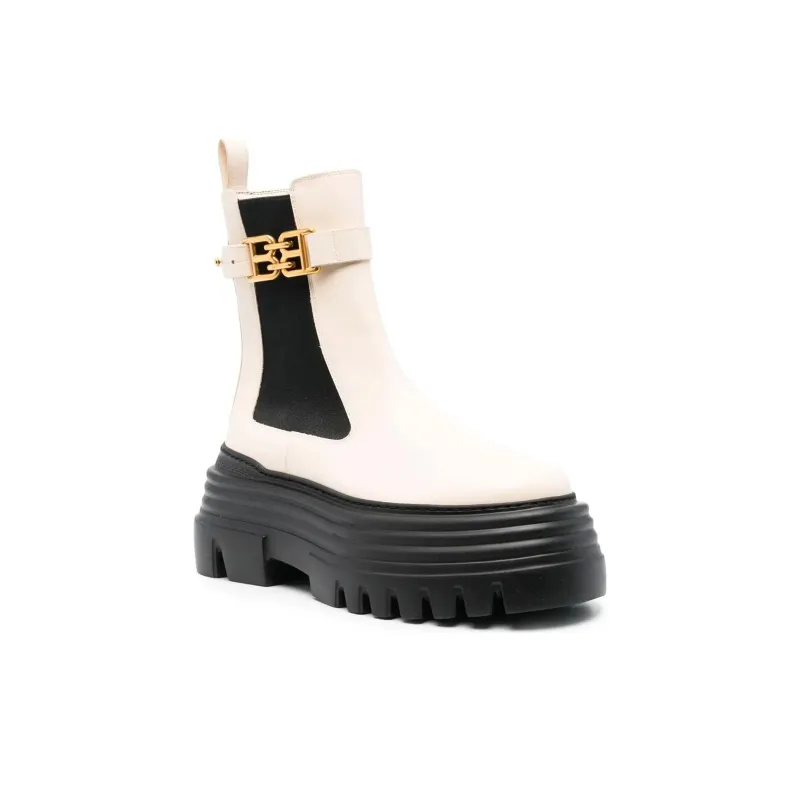 BALLY Short Chelsea Boots Women's Bone White-2