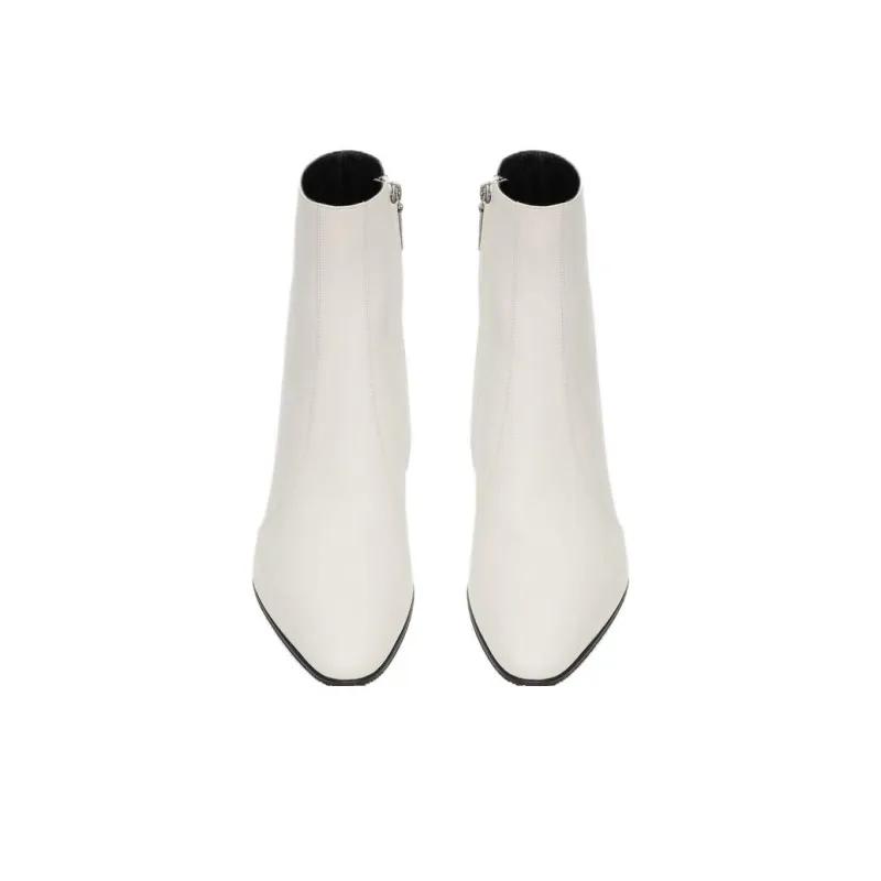 SAINT LAURENT Vassili Ankle Boots Men's Ivory White-3