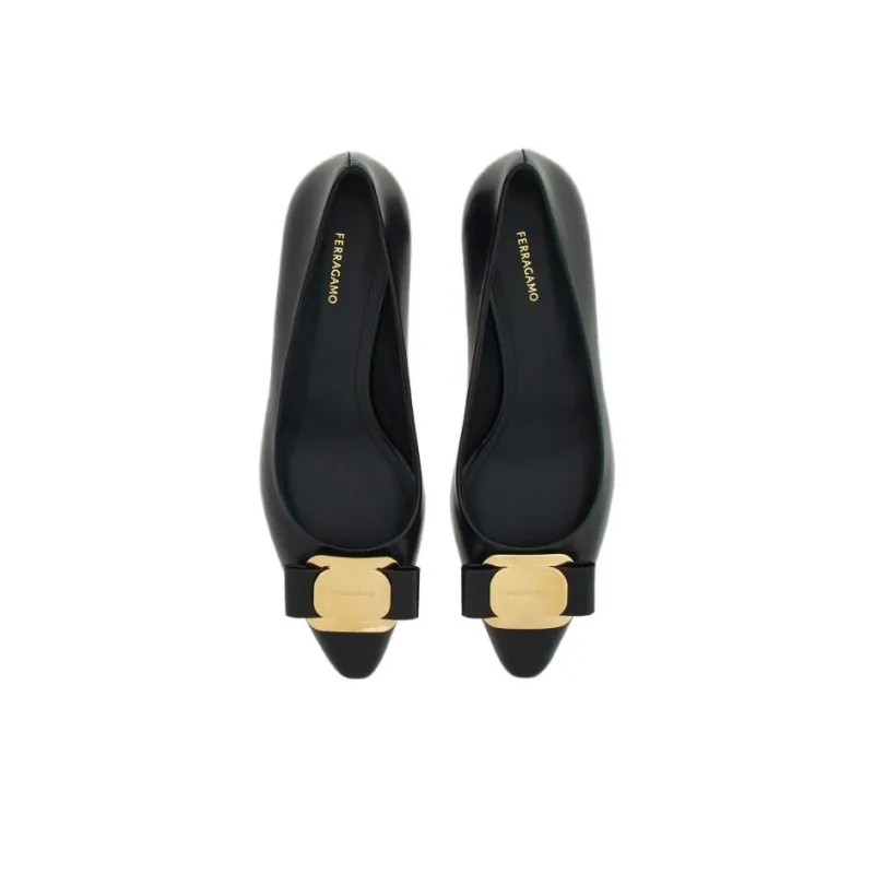 FERRAGAMO New Vara 40mm Leather Pumps-2