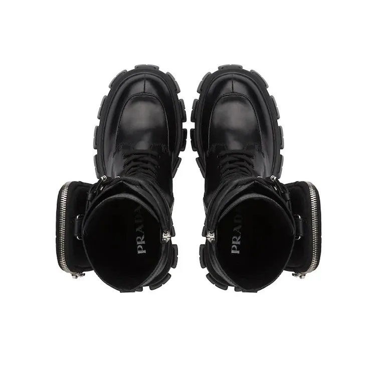 PRADA Monolith Crew Martin Boot Women's Black-3
