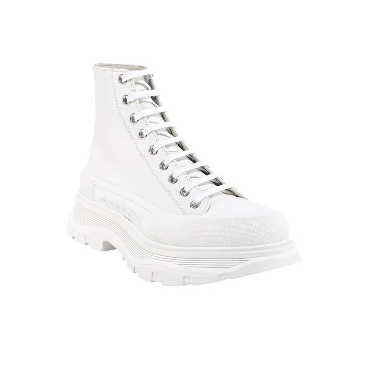 Alexander McQueen Tread Slick Short Martin Boot Men's White-2
