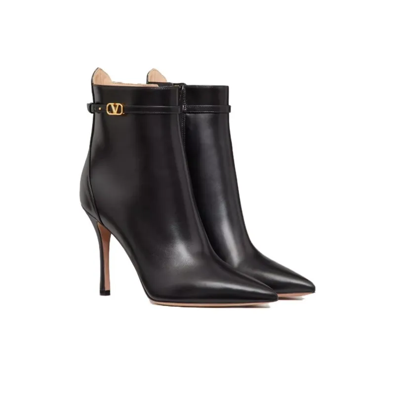 Valentino Garavani Tan-Go 100mm Leather Ankle Boots-2