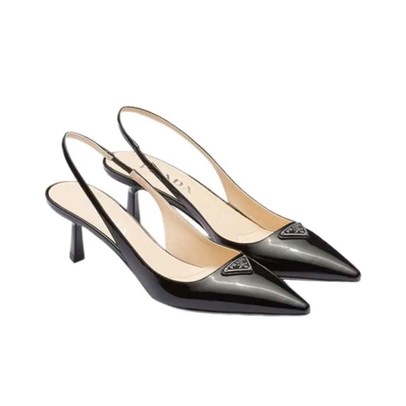 PRADA Slim Heel High Heels 5.5cm Women's Black-2