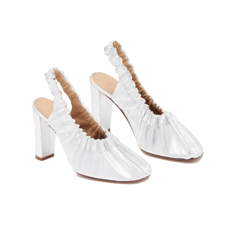 Ulla Johnson Chunky Heel High Heels 9.5cm Women's Silver-2