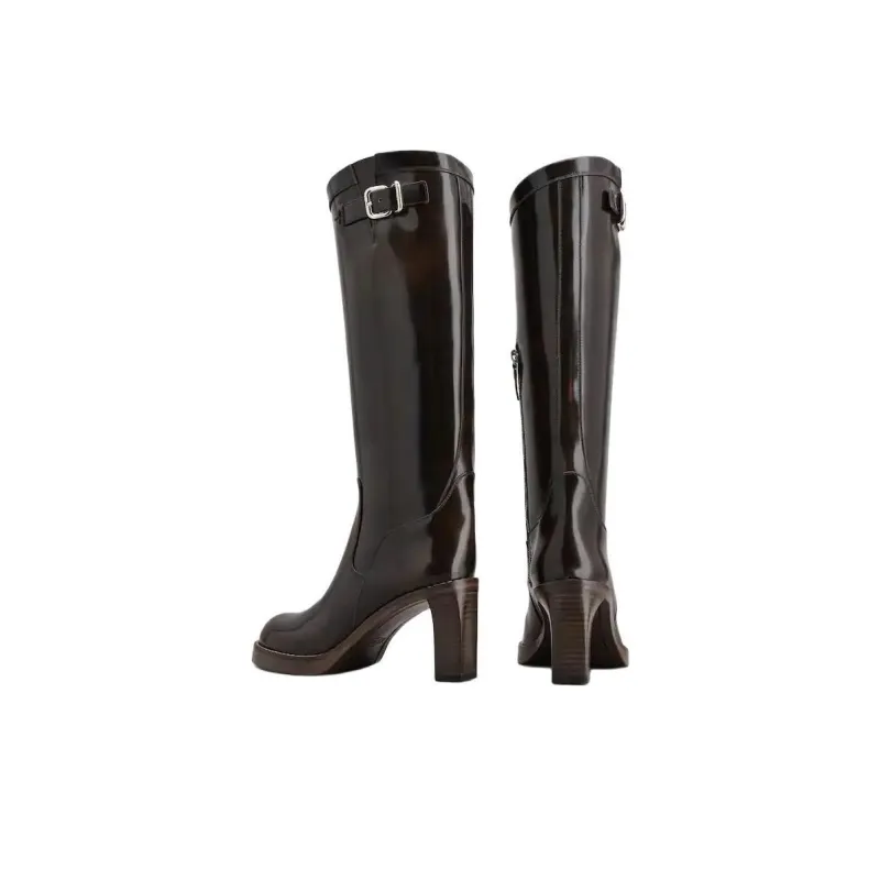 TOD'S Knee high Boots 8cm Women's Brown-2