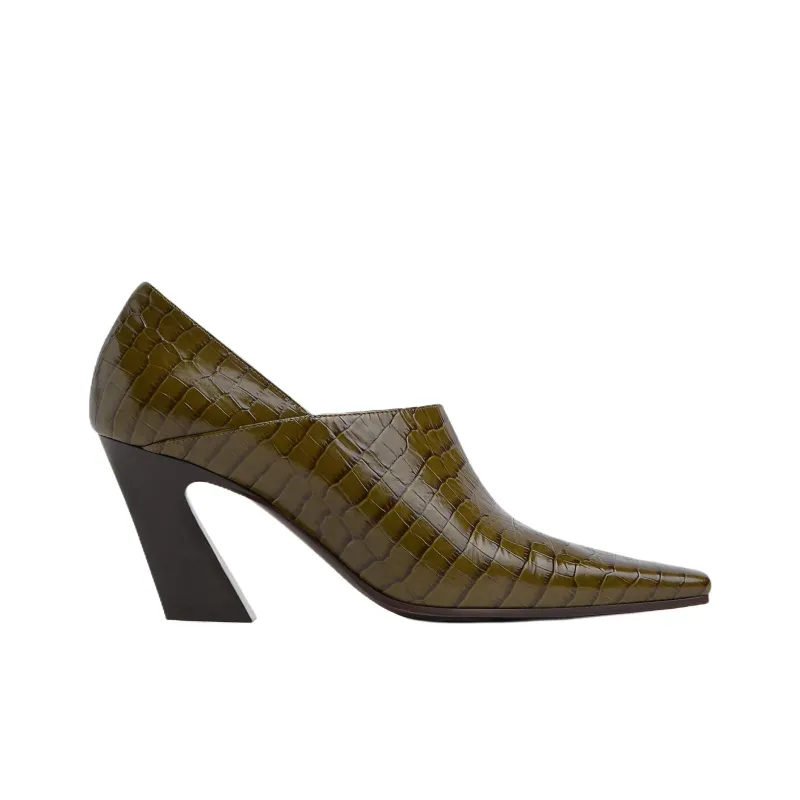 Bottega Veneta Lewis Irregular Heel High Heels 7.5cm Women's Olive Green-1