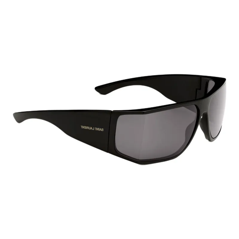 SAINT LAURENT Injection Molded Resin Plastic Peptide Irregular Shape Sunglasses Unisex Black-2
