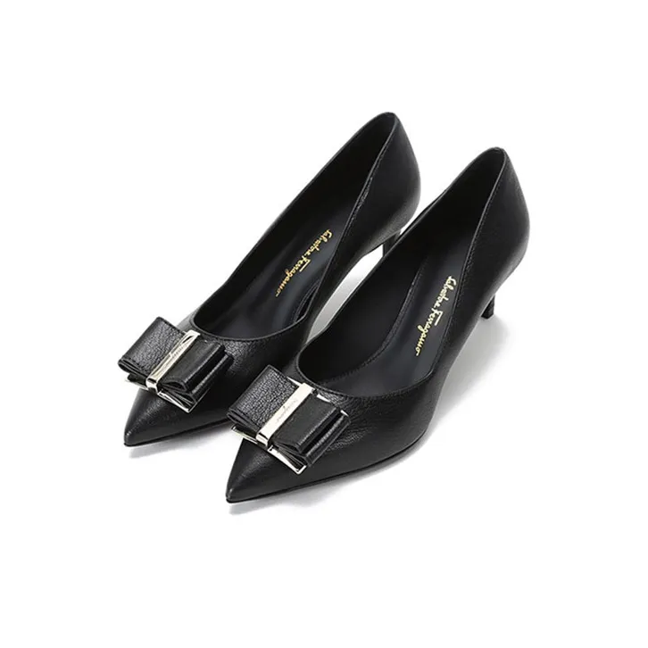FERRAGAMO Slim Heel High Heels 5.5cm Women's Black-2